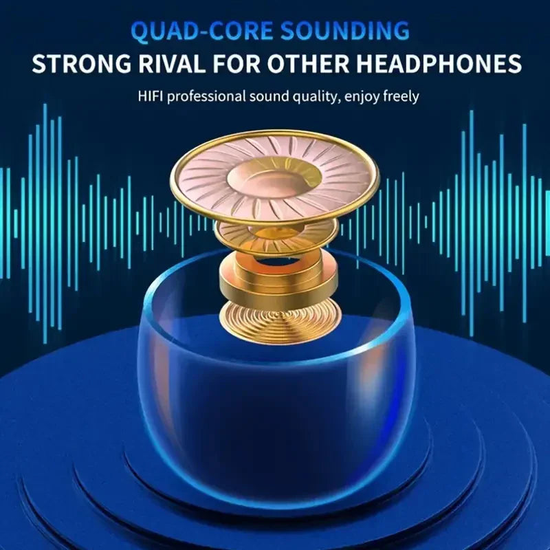 Wireless Watch Earpods With Charging Inbuilt Powerbank With Free Golden Analog Watch