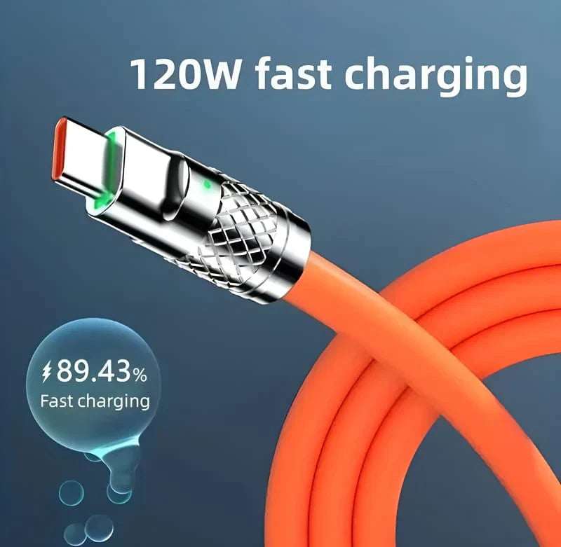 High-Speed Fast Charging & Data Sync Cable-Orange Edition