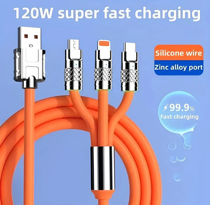 High-Speed Fast Charging & Data Sync Cable-Orange Edition