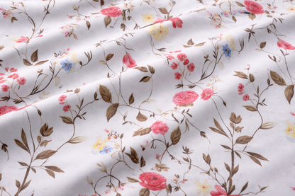 Cotton Feel Glace Cotton Elastic Fitted Printed King Size Double Bed Bedsheet with 2 Pillow Covers