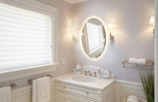 Crystal View Oval Decorative Wall Mirror with Modern Finish